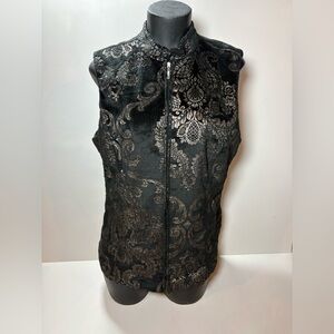 TABI Elegant Black and Silver Vest